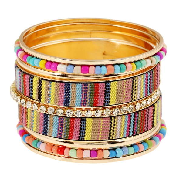 Jewelry - 9pcs Multicolor Beaded Bracelet Set